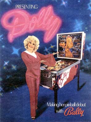 Dolly Parton Pinball Machine For Sale Bally 1978 Flyer Ad