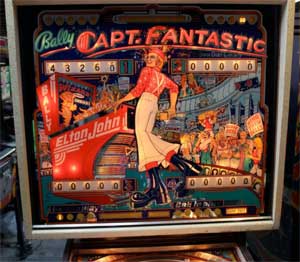 Captain Fantastic Pinball Machine For Sale featuring Elton John from Tommy